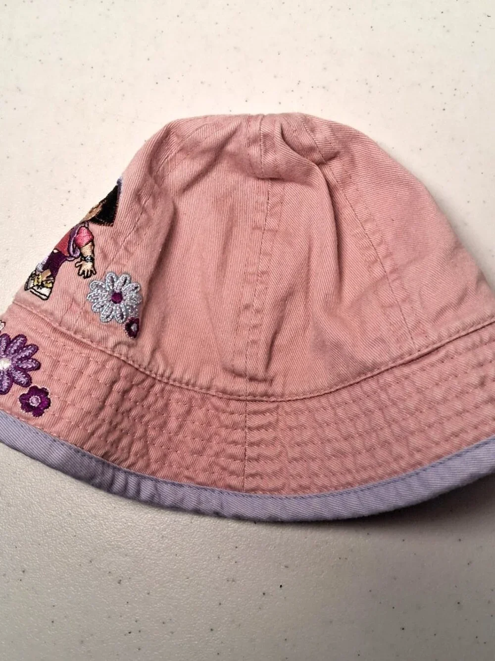 Vintage Nick Jr Dora The Explorer Bucket Hat Infant Girls Pink Purple Cartoon TV